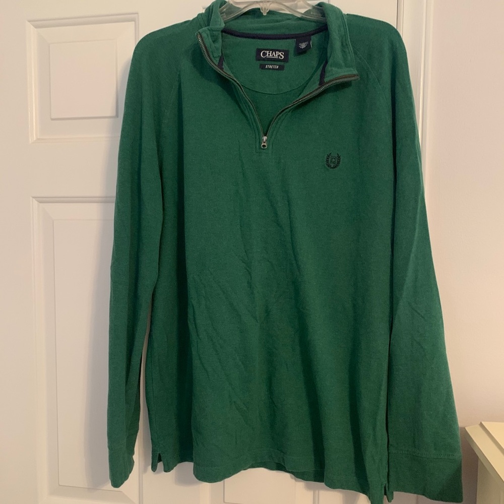 green quarter zip chaps sweater